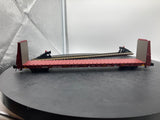 Atlas 2001701-4 BNSF 62' Bulkhead Flat Car Trainman O Scale Like New Damaged Box