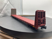 Atlas 2001701-4 BNSF 62' Bulkhead Flat Car Trainman O Scale Like New Damaged Box