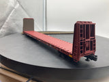 Atlas 2001701-4 BNSF 62' Bulkhead Flat Car Trainman O Scale Like New Damaged Box
