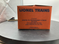 Lionel 6-27767 Santa Fe Streamlined Blue Stripe Passenger Car 4-Pack O SCALE NEW