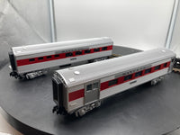 MTH Railking 30-6014 Santa Fe RailKing 2-Car O-27 Streamlined Combo/Diner Set O SCALE Like New