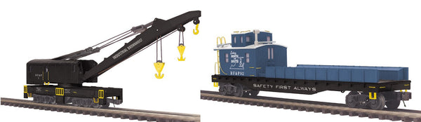 MTH 20-95459, 20-95460 Richmond Fredericksburg & Potomac Crane Car and Crane Tender Road #1, #92, #90 (Set of 2) O Scale NEW