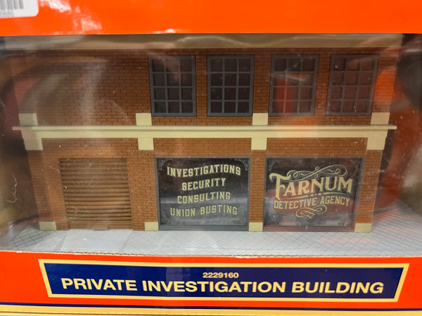 Lionel 2229160 private investigation building, O SCALE NEW