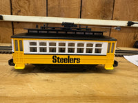 MTH Railking 30-2581 NFL - Pittsburgh Steelers Bump-n-Go Trolley O SCALE NEW