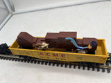 Lionel 6-16737 Warner Brothers WB 3444 Road Runner and Wile E Coyote Acme animated gondola O SCALE Used Excellent