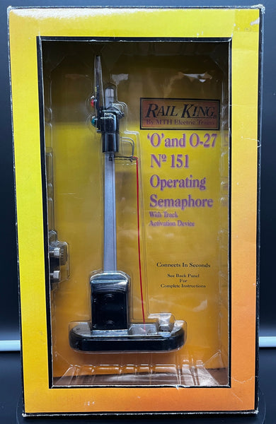 MTH RK-1035 Operating Semaphore w/Track Activation Device #151 O-Scale
