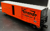 MTH 20-93049 Denver Rio Grande 50' Waffle Boxcar #65327 USED O-Scale damaged box