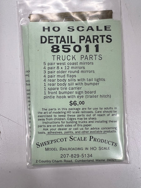 Sheepscot Scale Products SSP 85011 Detail Parts Truck Parts set HO SCALE