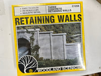 Woodland Scenics C1258  COncrete Retaining Walls Kit HO SCALE