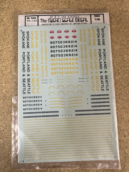 MicroScale Details RH-102 SP&S Cab Diesels HO SCALE