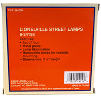 Lionel 6-24156 Street Lamp 4 Pack