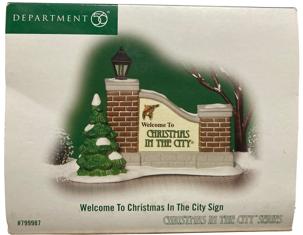 Department 56 799987 Welcome to Christmas in the City Sign