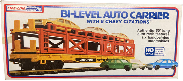 Life-Like 8089 Bi-Level Auto Carrier with 6 Chevy Citations