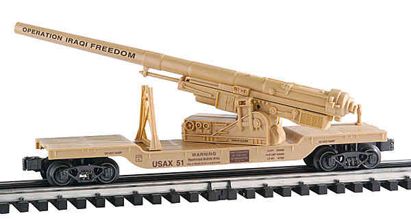 K-Line k662-8020 Operation Iraqi Freedom US Army Cannon Mounted on Flat Car O SCALE NEW