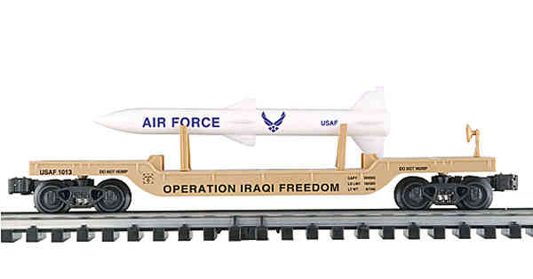 K-Line k662-8021 Operation Iraqi Freedom US Air Force Flat Car w/ Missile O SCALE Like New