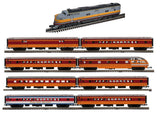 Atlas 30138650 MILWAUKEE ROAD E6 LOCOMOTIVE A UNIT #15, 3001955 4 CAR 70' STREAMLINE PASSENGER CAR SET, 3001956 2 CAR STREAMLINE PASSENGER CAR SET, AND 3001957 2 CAR STREAMLINE PASSENGER CAR SET LIMITED O Scale NEW