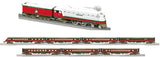 Lionel 2431720 North Pole Central Legacy 4-4-2 Engine #12 with 2427430 Aluminum 18" Passenger Car 4 pack, 2427440 Aluminum 18" Passenger Car 3 pack Limited O Scale NEW