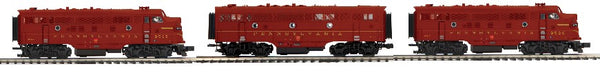 MTH Premier 20-21581-1 Pennsylvania Railroad PRR F-3 A Unit Diesel Engine w/Proto-Sound 3.0 (Hi-Rail Wheels) #9517 with 20-21581-3 Non powered B Unit and 20-21581-4 Non Powered A Unit O Scale