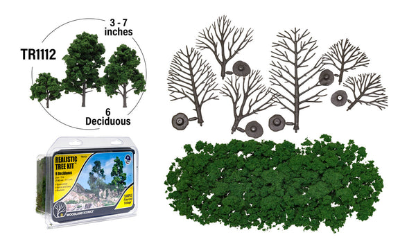 Woodland Scenics WDS1112 Realistic Tree Kit 6 Deciduous