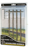 Woodland Scenics WDS US2280 WDS2280 Utility System Pre-Wired Poles Single Crossbar O Scale NEW
