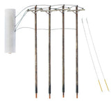 Woodland Scenics WDS US2280 WDS2280 Utility System Pre-Wired Poles Single Crossbar O Scale NEW