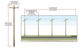 Woodland Scenics WDS US2280 WDS2280 Utility System Pre-Wired Poles Single Crossbar O Scale NEW