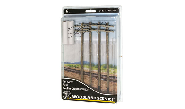 Woodland Scenics WDS2281 Pre-Wired Poles Double Crossbar