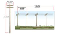 Woodland Scenics WDS2281 Pre-Wired Poles Double Crossbar O Scale