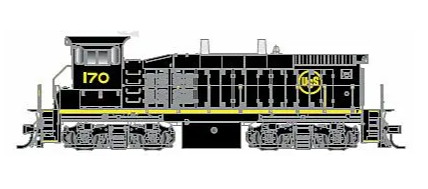 Atlas 40002556 EMD MP15DC Standard Hood w/DCC -- US Steel #170 (black, yellow) N SCALE NEW