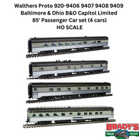 Walthers Proto 920-9406 9407 9408 9409 Baltimore & Ohio B&O 85' Passenger Car set (4 cars) HO SCALE