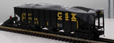 MTH Premier 20-90654F CSX 70-ton 3-Bay Hopper Car Scale O SCALE Like New