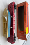 Lionel Postwar 6801 Flat Car w/Boat BLUE O SCALE Used Damaged Box