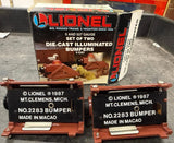 Lionel 6-2283 Die Cast Illuminated Bumpers for Tubular Track 2 pack of bumpers O SCALE Used Excellent