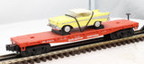 MTH Rugged Rails 33-7604 Burlington Flat Car w/1957 Chevy O SCALE Like New