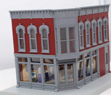 MTH 30-9012 Corner Drug Store Red W/ Gray Trim RailKing O Scale Like New