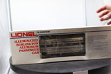 Lionel 6-9580 LIONEL ILLUMINATED BURLINGTON ALUMINUM PASSENGER CAR SILVER VIRANDA OBSERVATION CAR O SCALE Like New