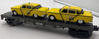 MTH Railking 30-7625 Auto Transport Flat Car w/Ertl Taxi Car No. 1959 O SCALE Used Excellent