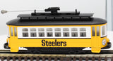 MTH Railking 30-2581 NFL - Pittsburgh Steelers Bump-n-Go Trolley O SCALE Like New