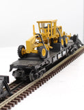 MTH Railking 30-7673 Caterpillar Flat Car - CAT w/Road Grader #252000 O SCALE Used Excellent
