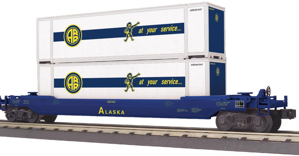 MTH Railking 30-76437 Alaska Husky Stack Car w/ETD O SCALE NEW