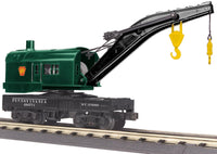MTH 30-79323, 30-79152 Pennsylvania PRR Crane Car and Crane Tender Car (Set of 2) O Scale Like New
