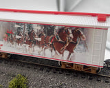 Bachmann BKOB7 Hawthorne Village/ Bradford Exchange Budweiser White Boxcar Clydesdales HO/ On30 Scale Used Excellent No Box