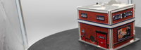 Dept 56 2202 Lionel Electric Trains Shop Snow Village  Used Excellent no light cord Damaged Box