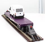 MTH Railking 30-76674 RailKing Flat Car w/(1) 'Ford Transit Van O SCALE Like New