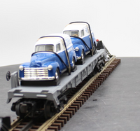MTH Railking 30-7647 Auto Transportation Flat Car w/Ertl 1950 Panel Truck Color TBD O SCALE Like New