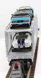 MTH Railking 30-7666 Auto Transportation Auto Carrier Flat Car w/Ertlr 1967 Camaro SS and 1967 Shelby O SCALE Like New
