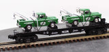 MTH Railking 30-7615 MTH Service Center RailKing Flat Car w/2 Tow Trucks O SCALE NEW