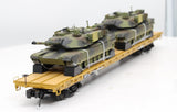 MTH Premier 20-90361 F TTX 60' Flat Car w/M1a Tank Loads O SCALE Like New