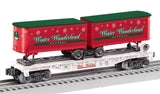 Lionel 2528680 Winter Wonderland Flatcar with Piggyback Trailers LIMITED O SCALE NEW