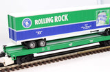 MTH Premier 20-98630 AB Rolling Rock Flat Car w/ 48' Trailer O SCALE Like New